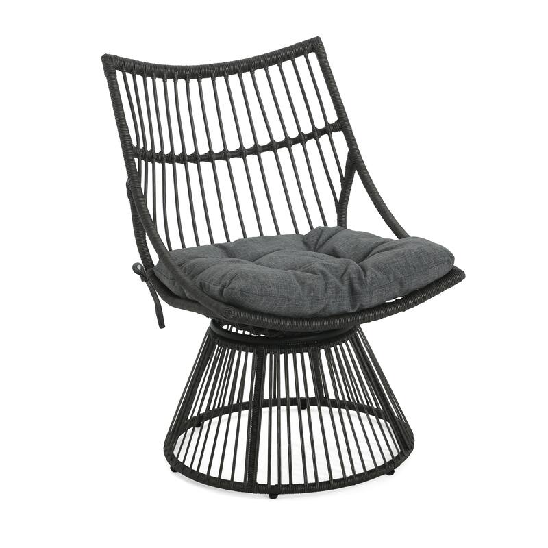 Caryl Wicker Outdoor Club Chair with Cushions by Christopher Knight Home