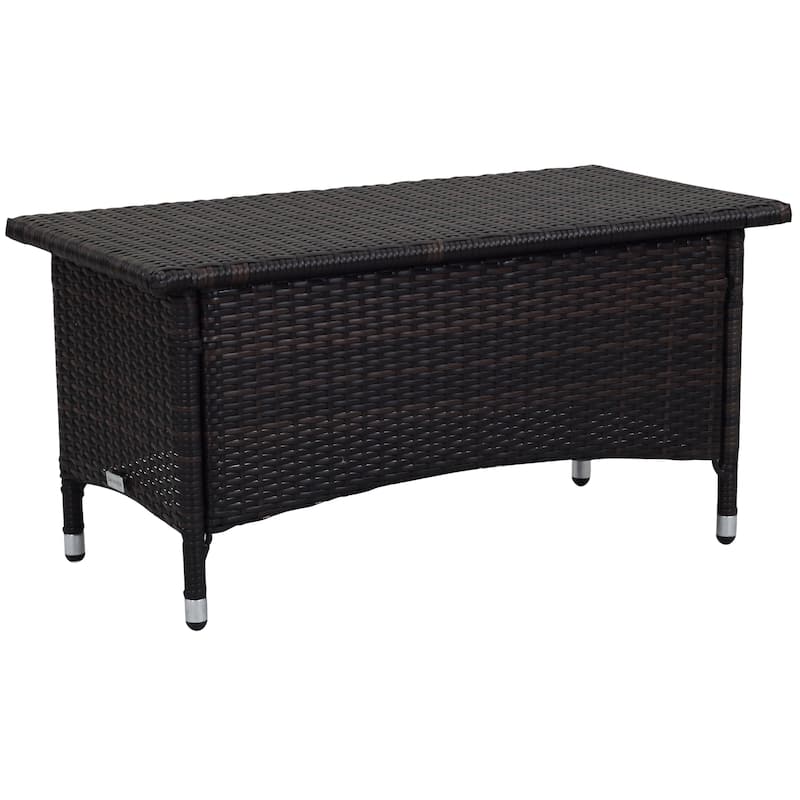 SAFAVIEH Outdoor Simka Brown/ Sand Patio Set (4-Piece) - 43W x 34D x 23H