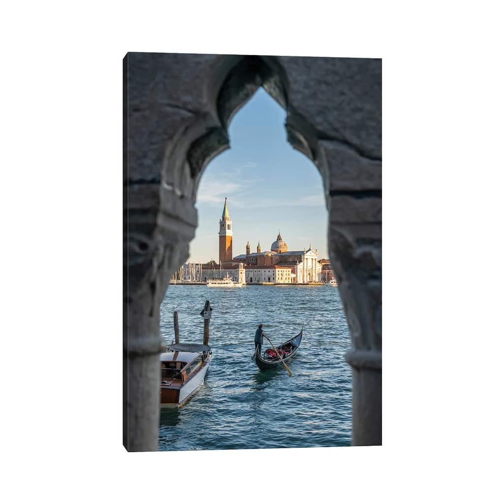 iCanvas "View Of San Giorgio Maggiore And Gondola, Venice, Italy" by Jan Becke Canvas Print