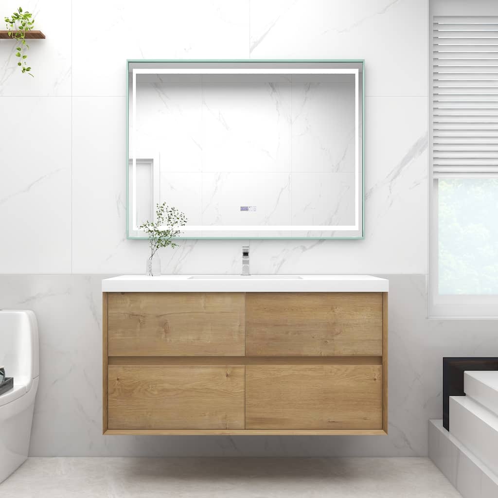 Selina 48" Wall Mounted Vanity with Single Sink - 48