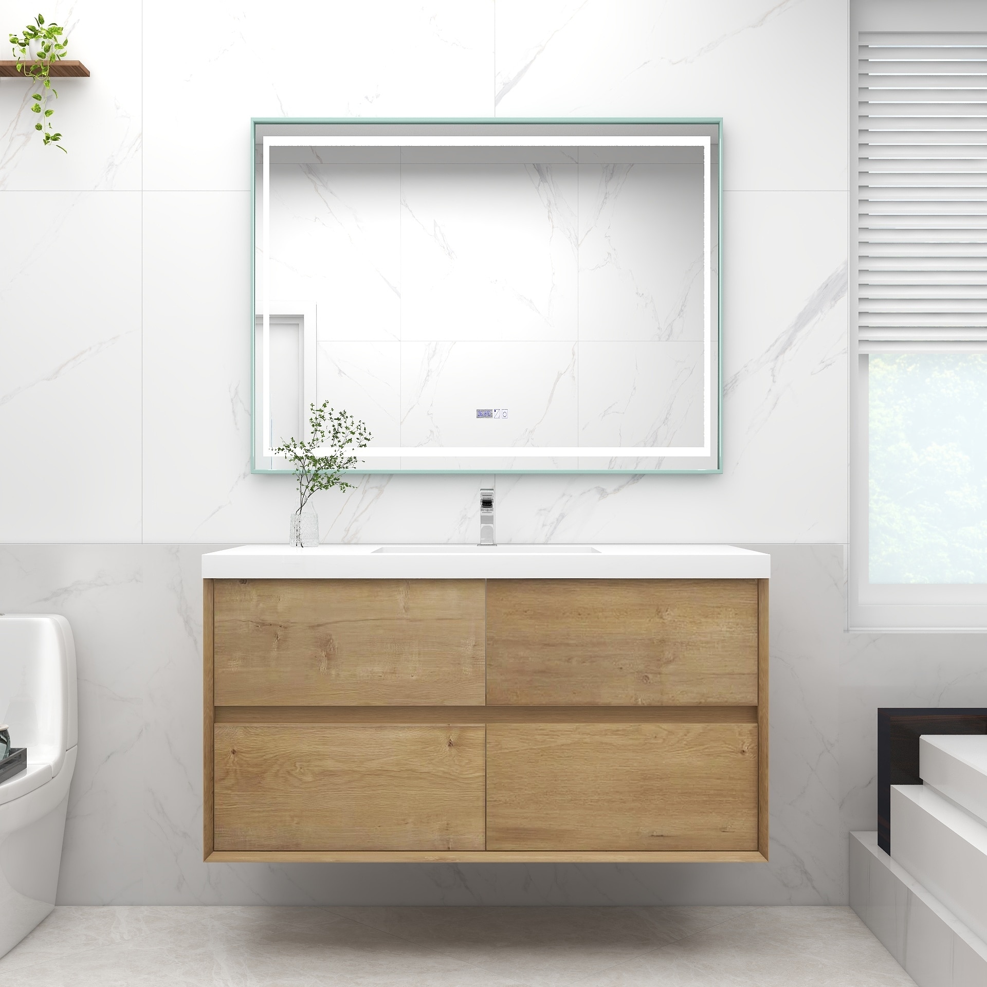 Selina 48" Wall Mounted Vanity with Single Sink - 48