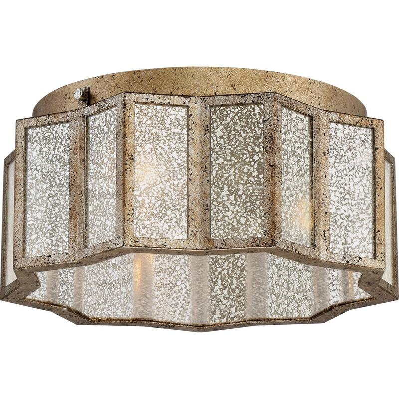 Shrine 3-Light Flush Mount in Aged Gold