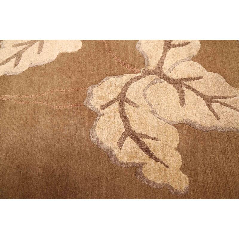 ECARPETGALLERY Hand-knotted Opulence Brown Silk, Wool Rug - 8'0 x 9'11