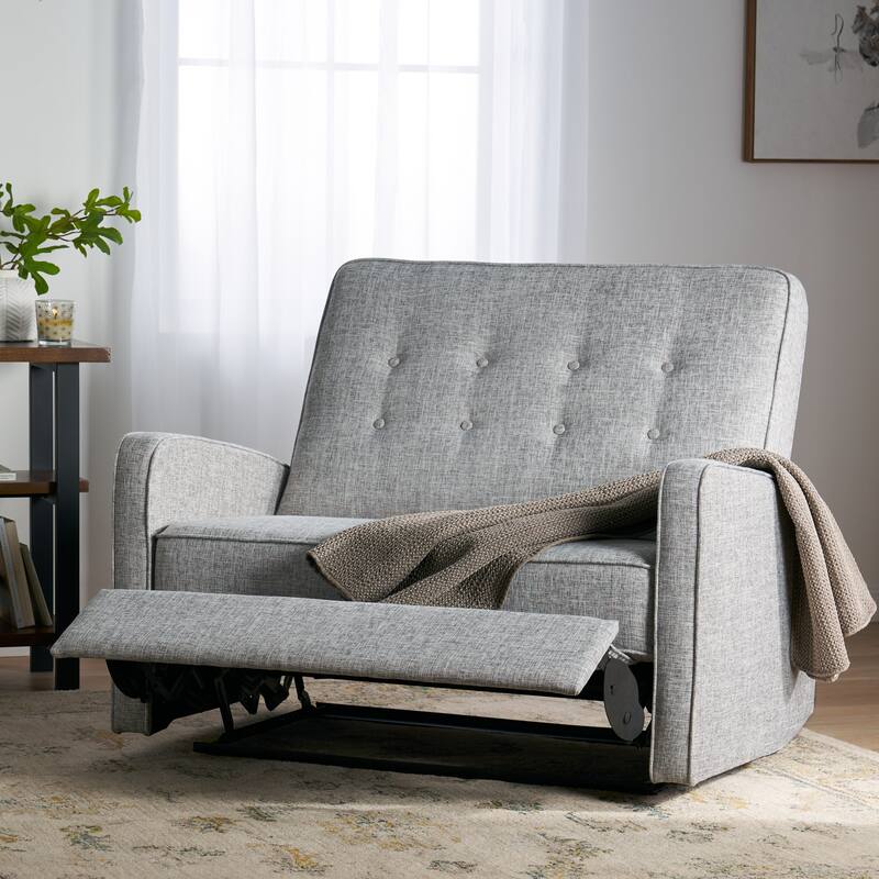 47"Wide Manual Recliner Chair for Adults, Single Reclining Sofa Chair Fabric Upholstered Living Room Chair Modern Club Chair