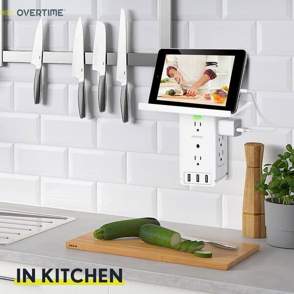 Shop Socket Shelf Wall Charger Surge Protector With 8 Ac Outlets And 3 Usb Ports Electrical Outlet Extender Overstock 31610955