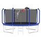 preview thumbnail 7 of 9, 12 ft. Blue Round Outdoor Trampoline with Enclosure Net and Basketball Hoop