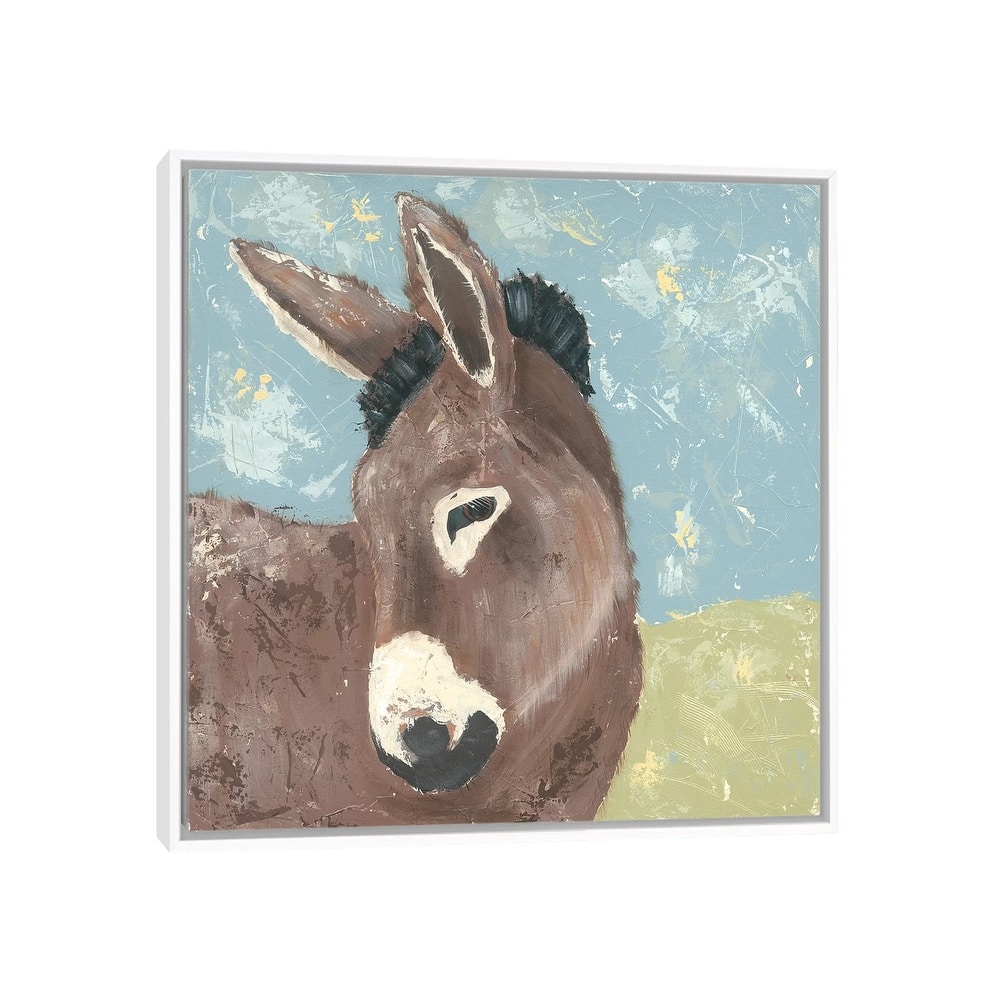 iCanvas "Farm Life-Donkey" by Jade Reynolds Framed Canvas Print