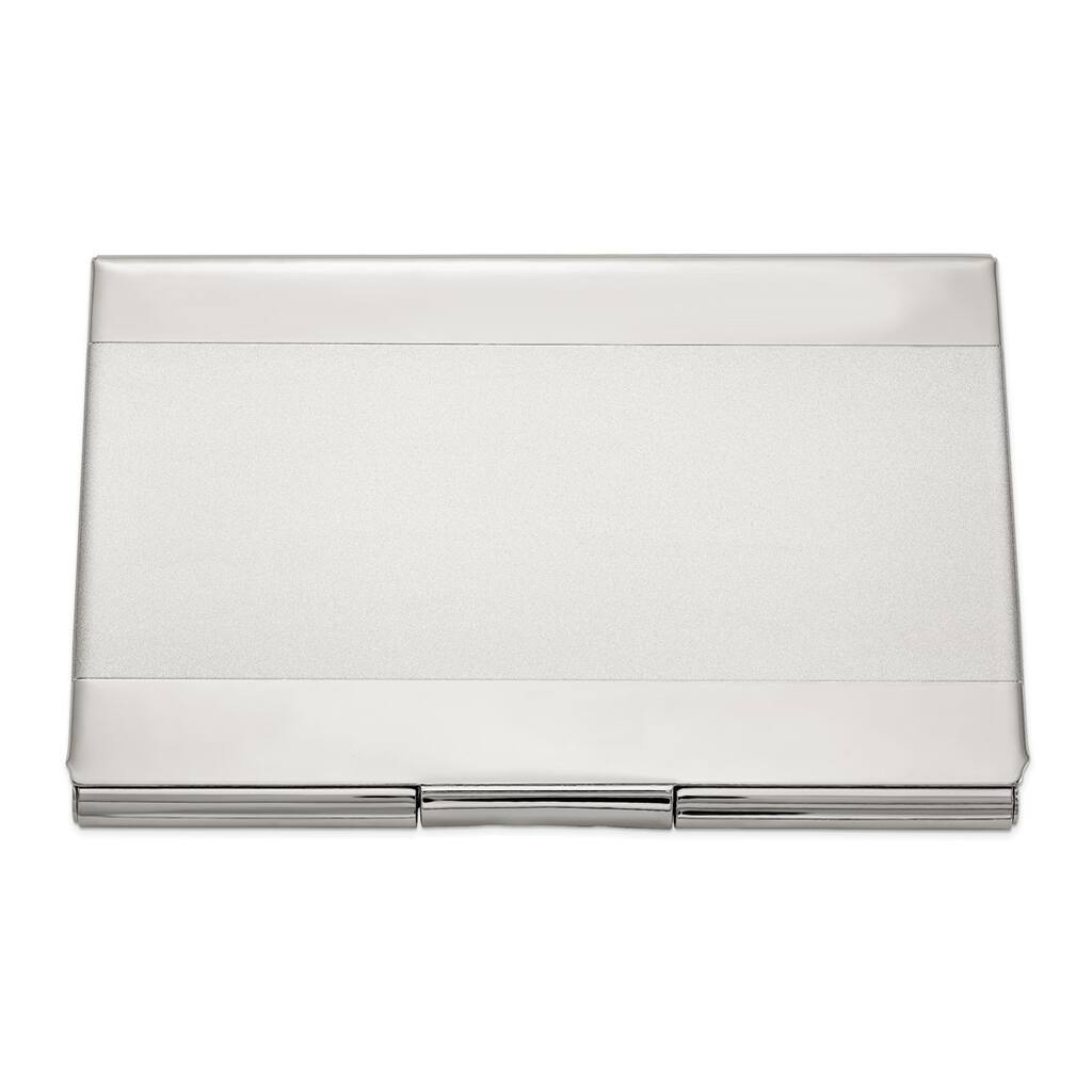 Curata Silver-Plated Satin Business Card Holder