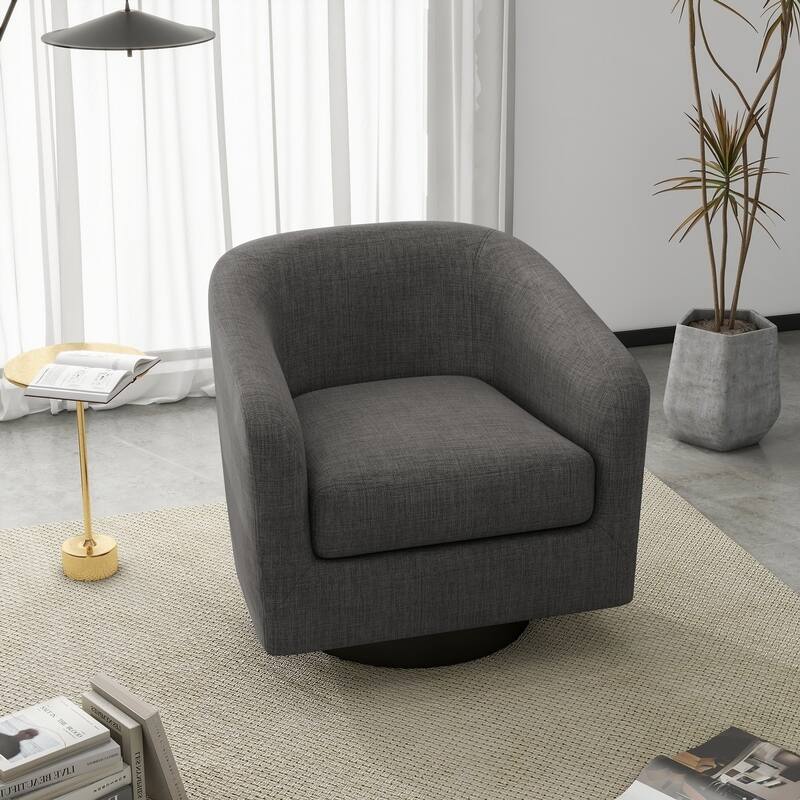 UIXE 360° Swivel Barrel Accent Chair Armchair For Living Room