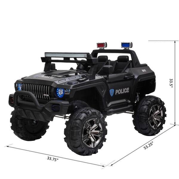 12V Battery-Powered Big SUV Ride-On Car Truck with Remote Control, Suspension, Siren, and Music for Kids Gifts