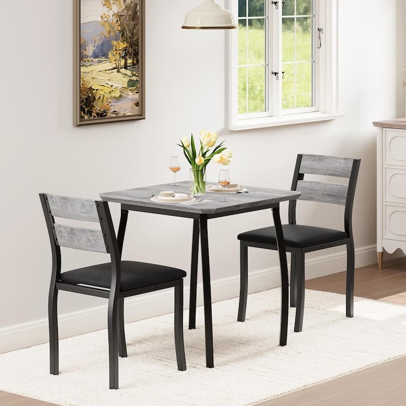 3-Piece Kitchen Small Dining Table Set for Small Spaces, Kitchens & Dining Rooms
