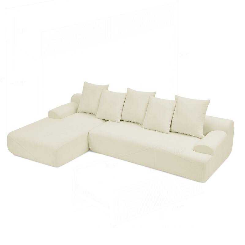 Versatile Modular Sectional Sofa for Various Spaces with Soft Velvet Upholstery