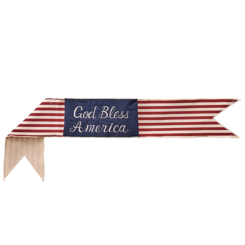 6"X44" "God Bless America" Stripe Banner