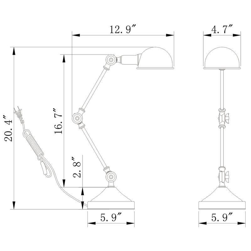 Pauh Chrome with 1 Light Bulb and Table Lamp