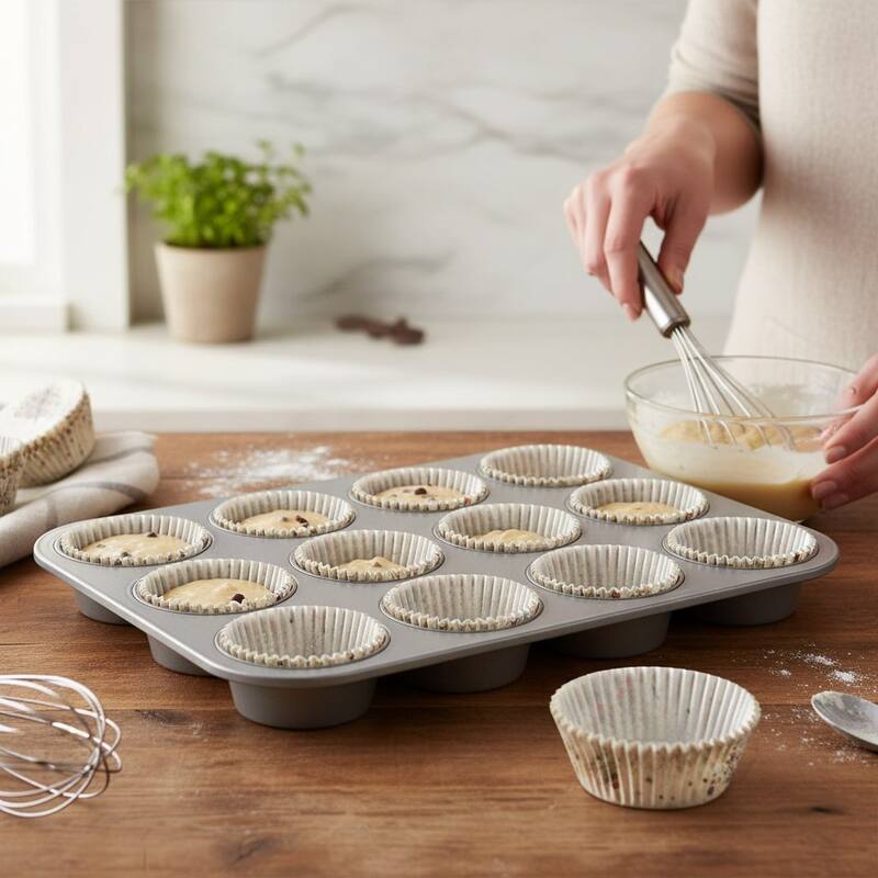 Chef Craft Classic Christmas Tree-Patterned Paper Baking Cups - 50 Count Cupcake Liners