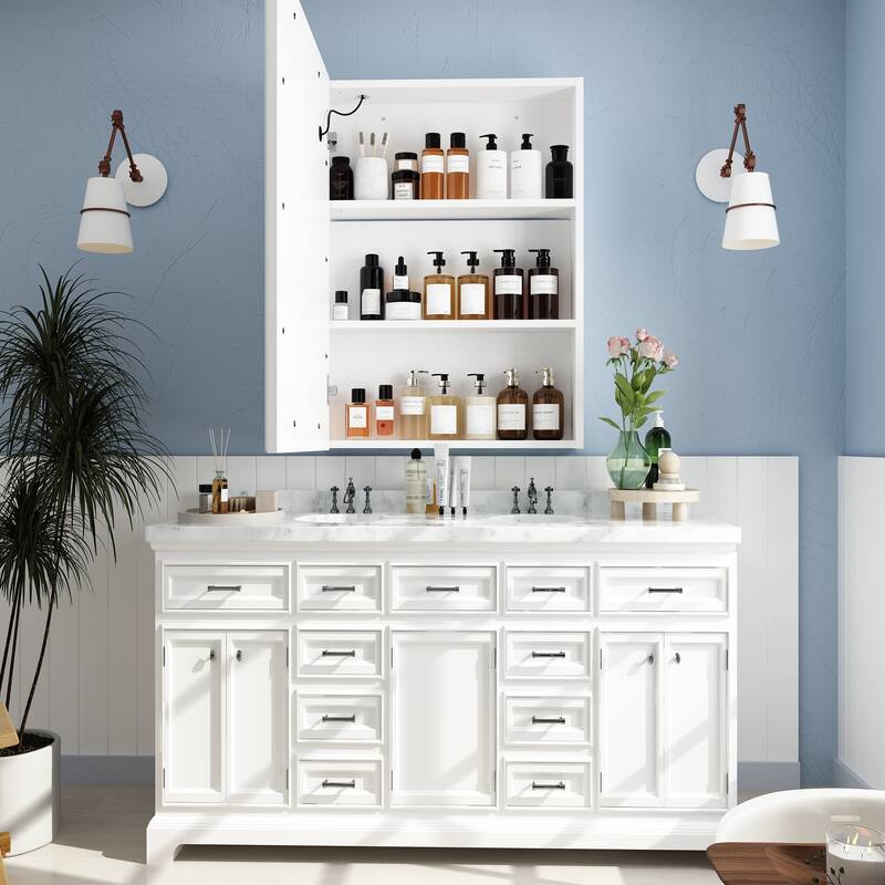Wall LED Bathroom Cabinet with Lighting and Defogger Medicine Cabinet