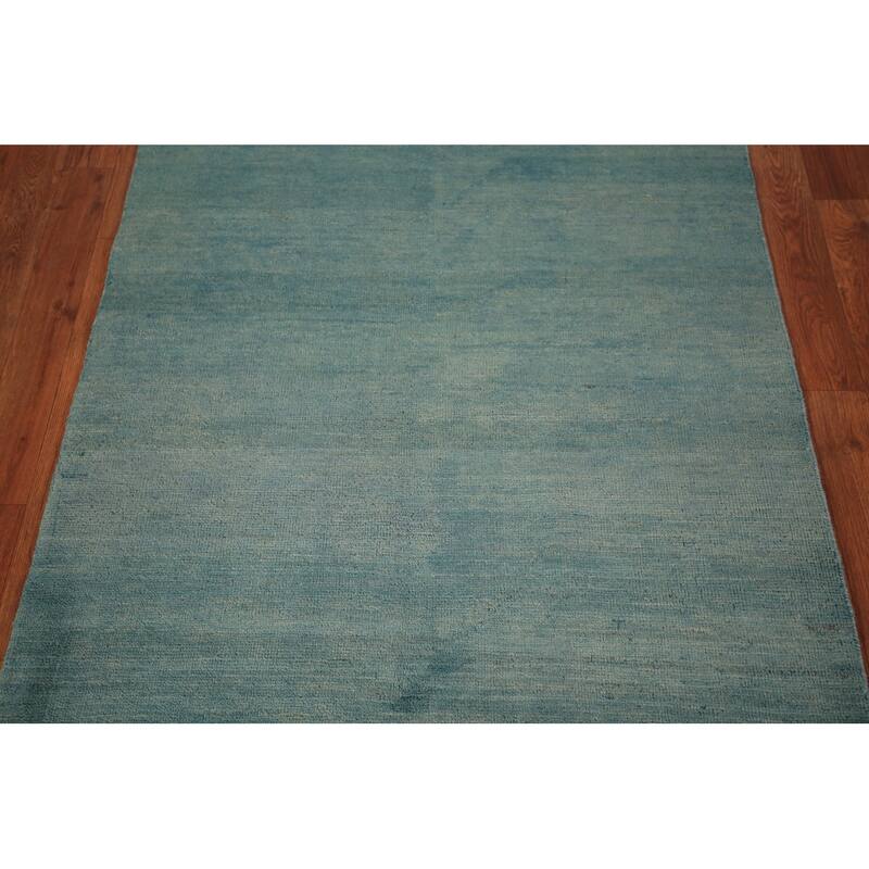 Blue Contemporary Gabbeh Oriental Foyer Rug Handmade Wool Carpet - 3'4" x 5'0"
