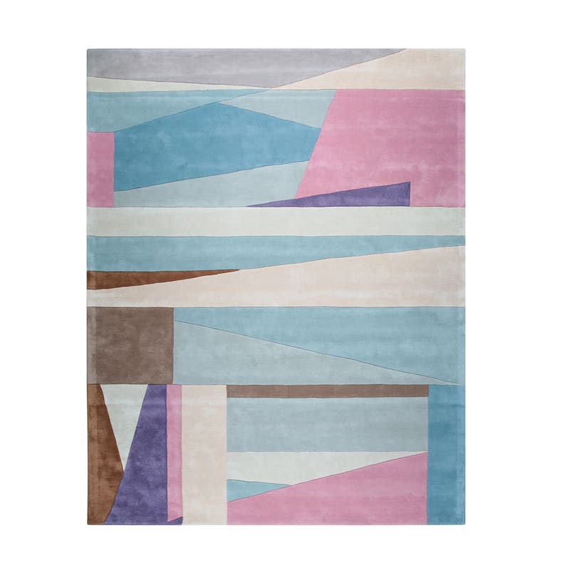 Home Decor Multicolored Hand-Tufted Wool Modern Rug by EORC Vibrant and Stylish Area Rug for Adding Contemporary Elegance