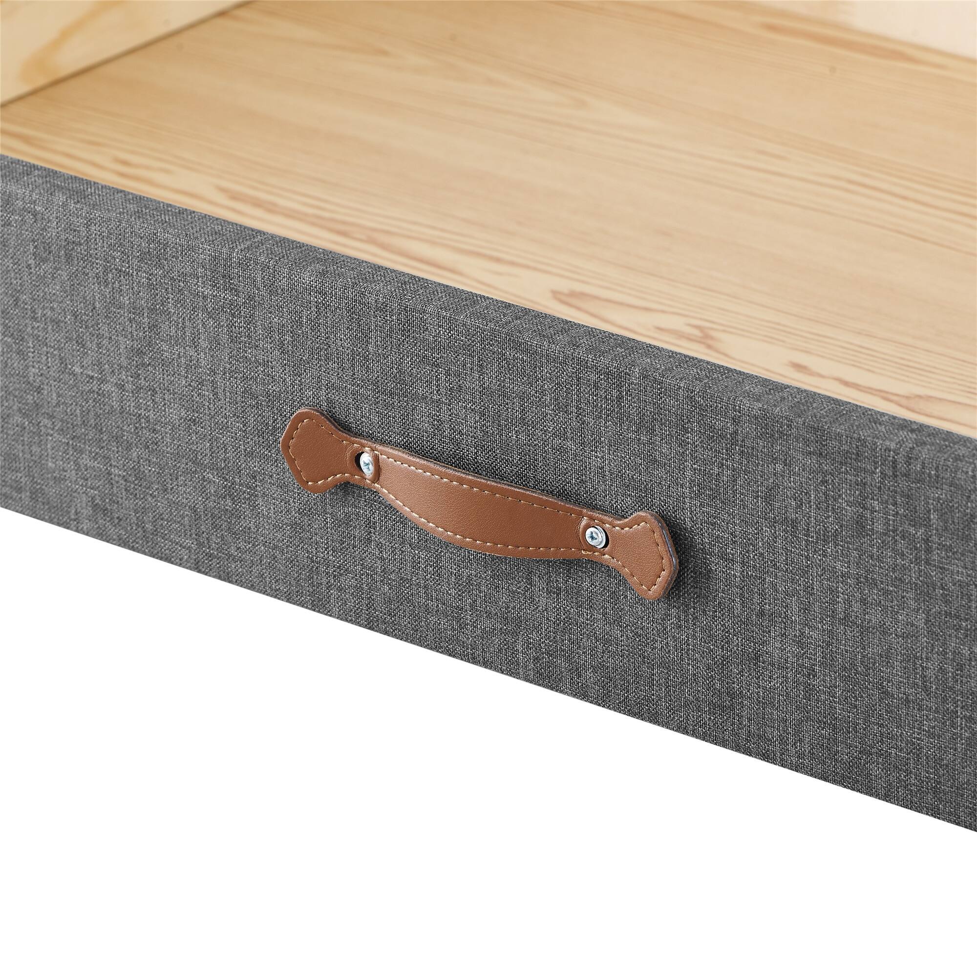 MUSEHOMEINC Upholstered Solid Wood Under Bed Storage Organizer Drawer