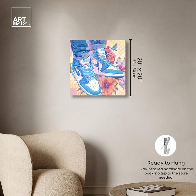Sneakers in Bloom Canvas by Art Remedy, Gallery Wrapped