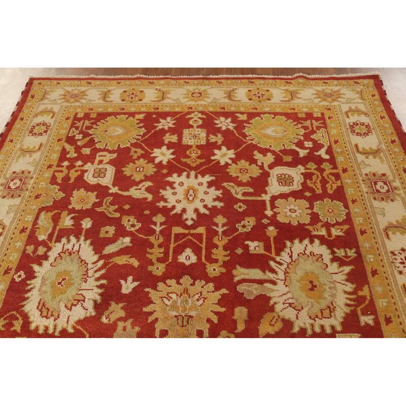 All-Over Agra Indian Area Rug Handmade Wool Carpet - 6'0"x 9'2"