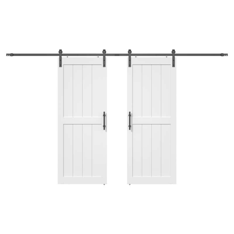 Sanding 30in./32in./36in./42in./48in.x 84in.MDF Barn Door With Sliding Hardware Kit ,Covered with Water-Proof PVC Surface