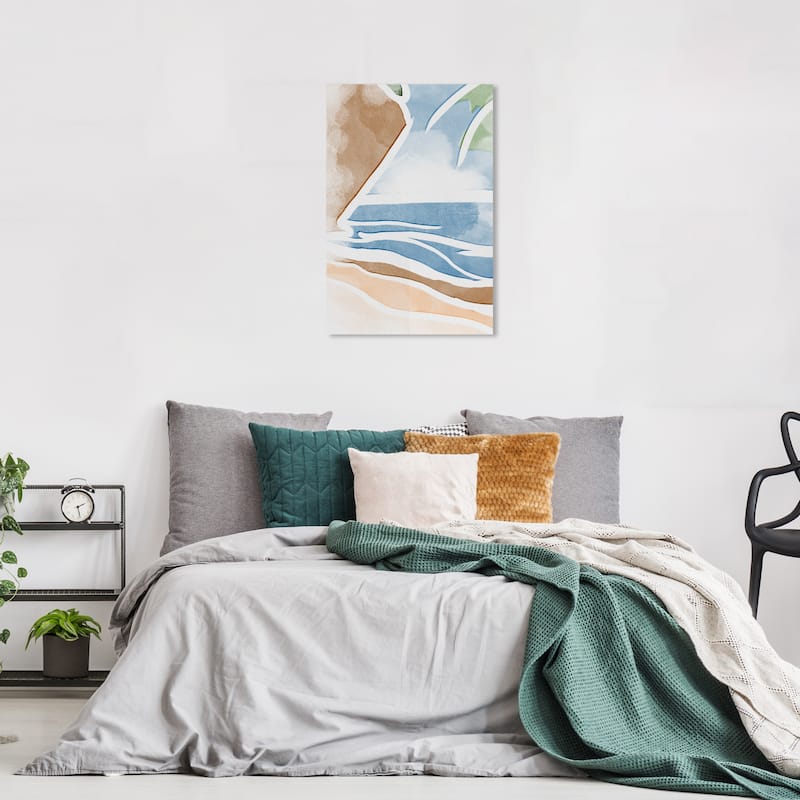Wynwood Studio Canvas Nautical and Coastal Beach front View Black and Tan Modern & Contemporary Wall Art Canvas Print - 24 x 16