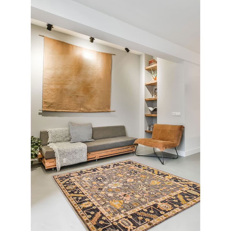ECARPETGALLERY Hand-knotted Modern Oushak Grey Wool Rug - 10' 2" x 10' 2"