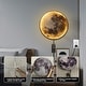 preview thumbnail 10 of 10, 9.4/19.6 inches Moon Wall Sconce, 1-Light LED Plug-in Flush Mounted Sconce