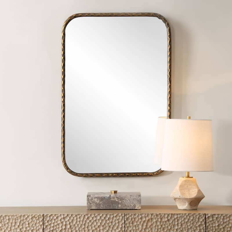 Hammered Frame Vanity Wall Mirror - 30" - Bronze Finish