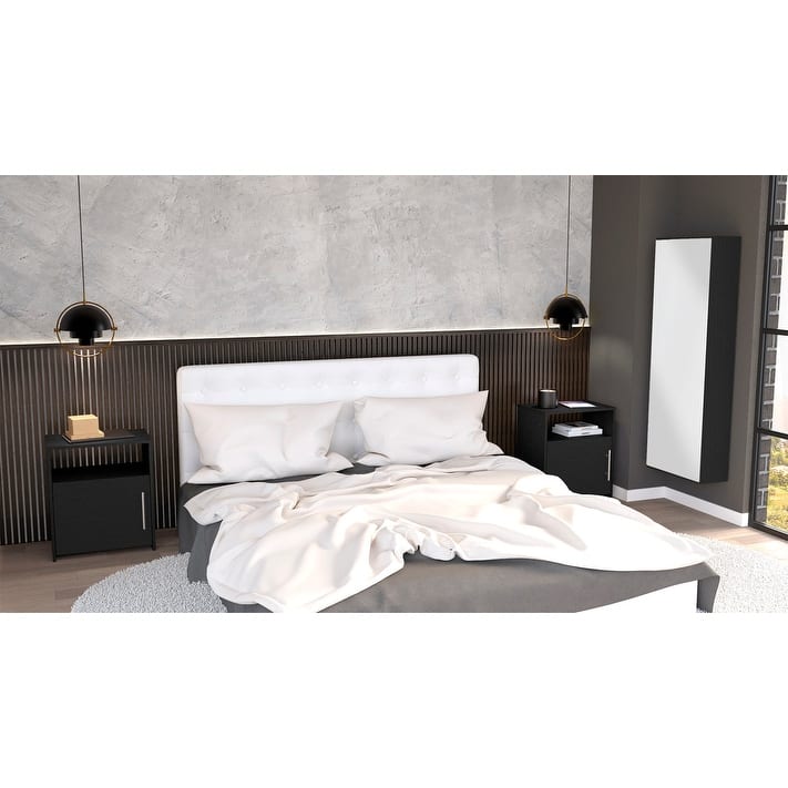 Augusta 3 Piece Bedroom Set, Baltimore Shoe Rack + 2 Omaha Nightstands