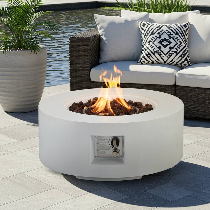 Outdoor Propane Fire Pit Table with Tank Storage and Weather-Resistant Cover