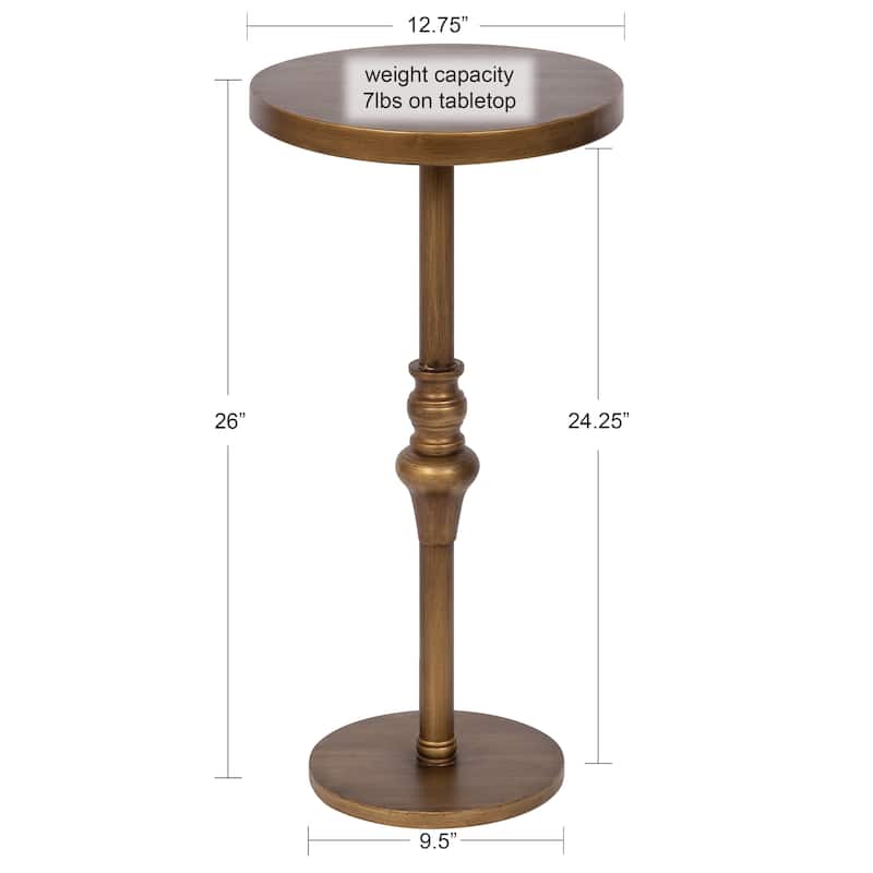 Kate and Laurel Stratton Rustic Pedestal Table - 12x12x26