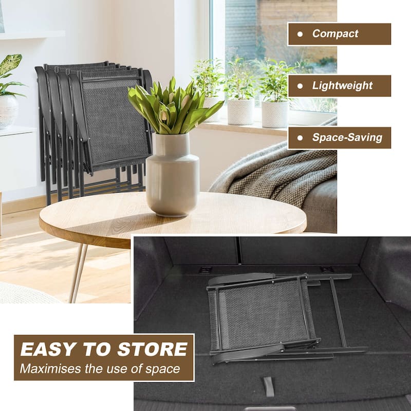 Aoodor Set of 4 Patio Folding Chairs