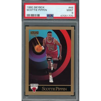 Scottie Pippen 1990 Skybox Basketball Card #46 Graded PSA 9 MINT - 8'6" x 11'6"