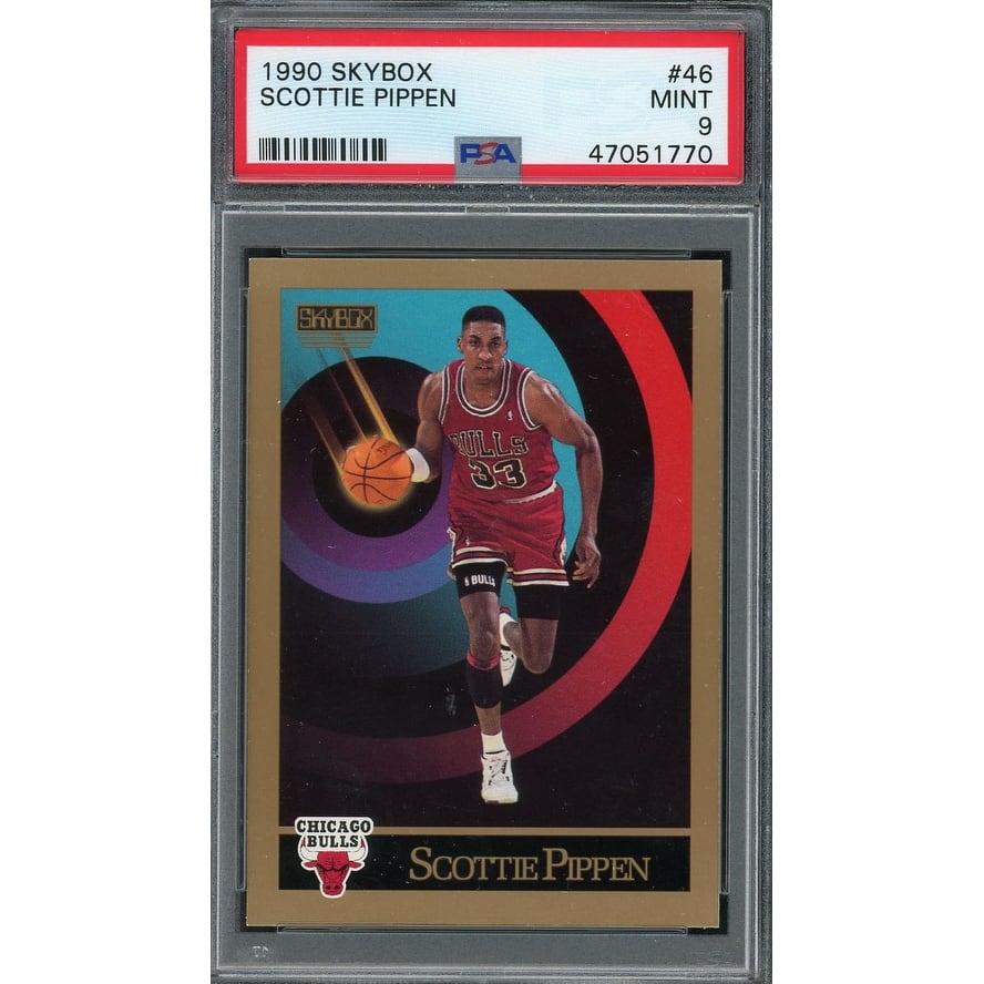 Scottie Pippen 1990 Skybox Basketball Card #46 Graded PSA 9 MINT - 8'6" x 11'6"
