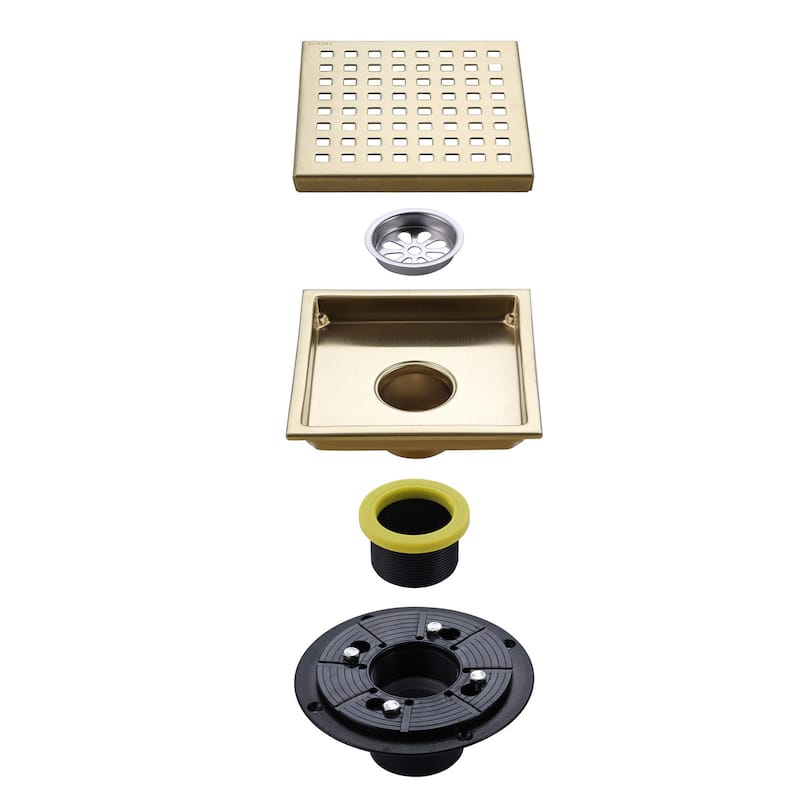 6'' W Grid Shower Drain