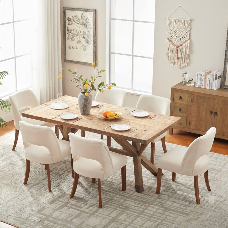 Wooden Dining Chairs Set of 2/4/6,Modern Fabric Upholstered Dining Room Chair Kitchen Chairs