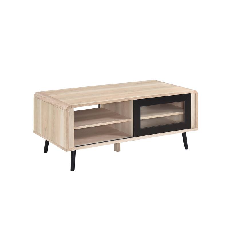 Nathan Collection Oak Black Contemporary Coffee Table