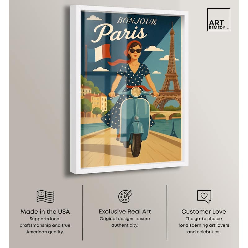 Scooter French Travel Shadowbox by Art Remedy