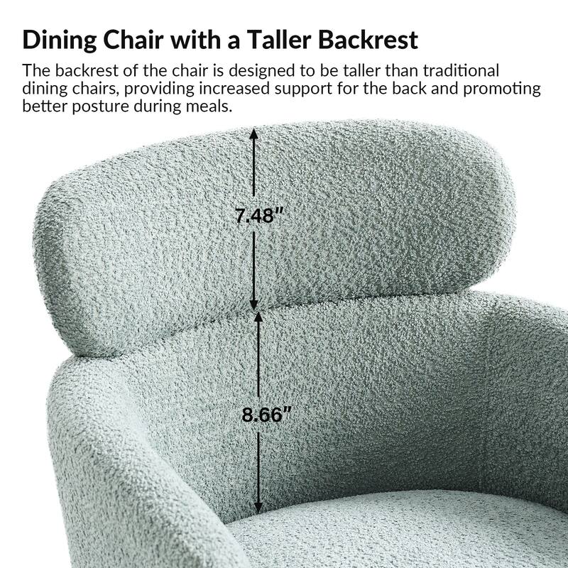 Amos Modern Boucle Dining Chair with Adjustment Feet Set of 6 by HULALA HOME