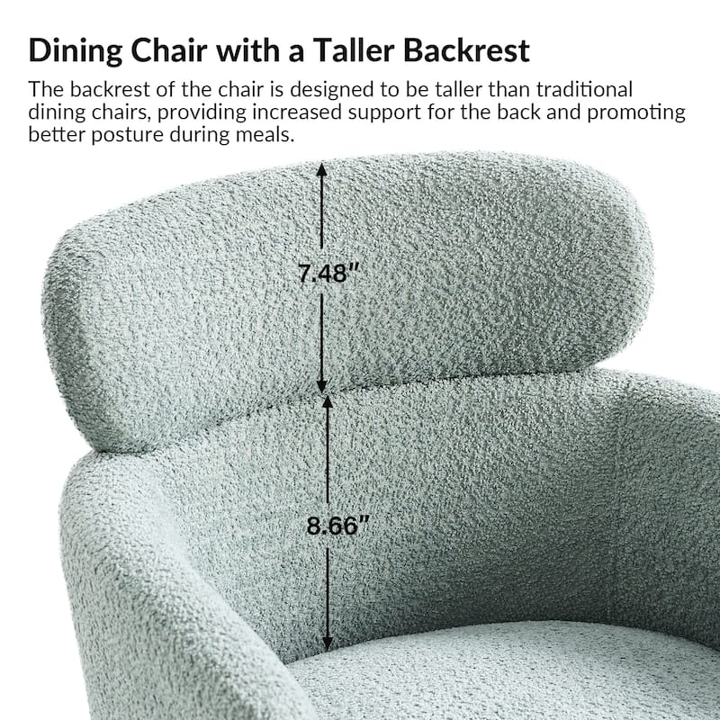 Amos Modern Boucle Dining Chair with Adjustment Feet by HULALA HOME