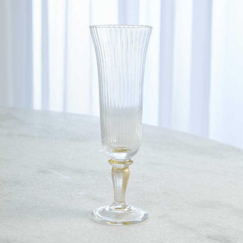Gold Champagne Flute - 8.25"H x 2.5"Dia. - Gold - 1 Piece - 8.25"H x 2.5"Dia.