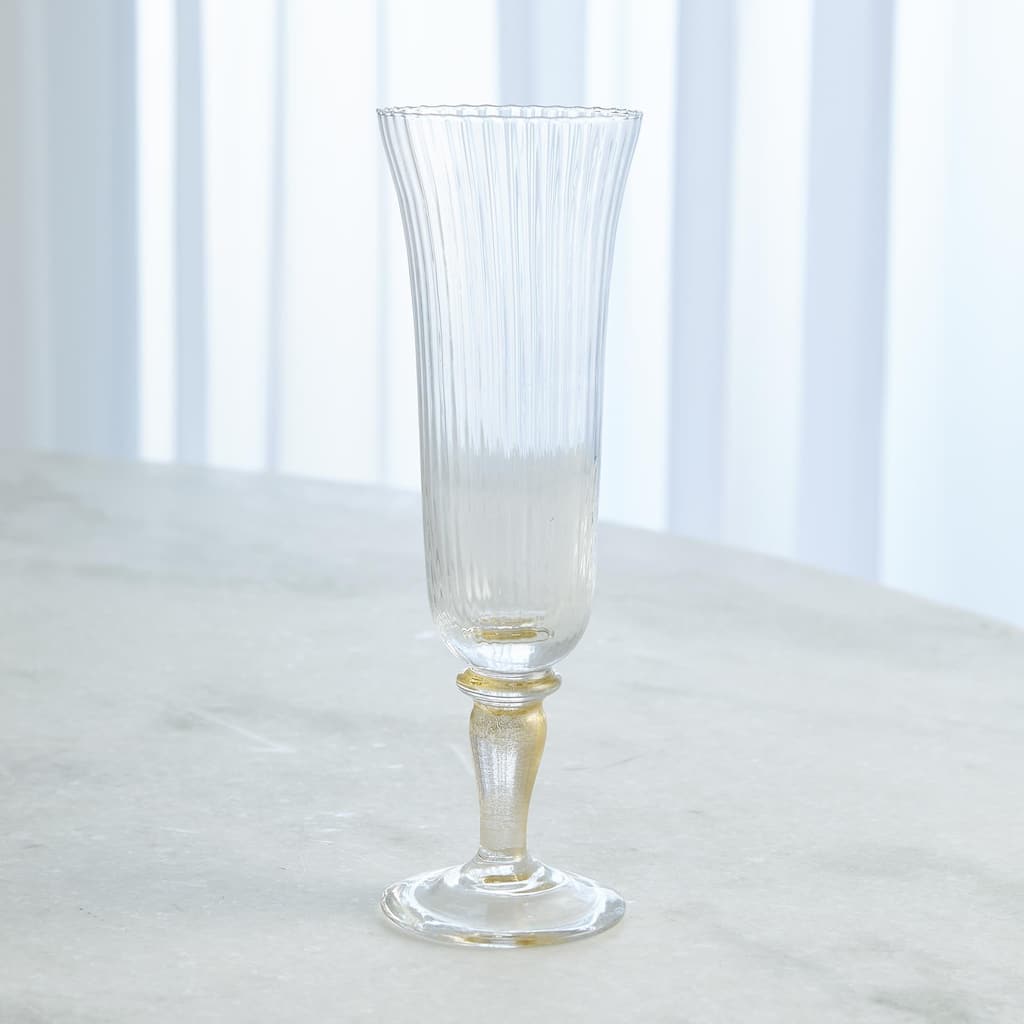 Gold Champagne Flute - 8.25"H x 2.5"Dia.