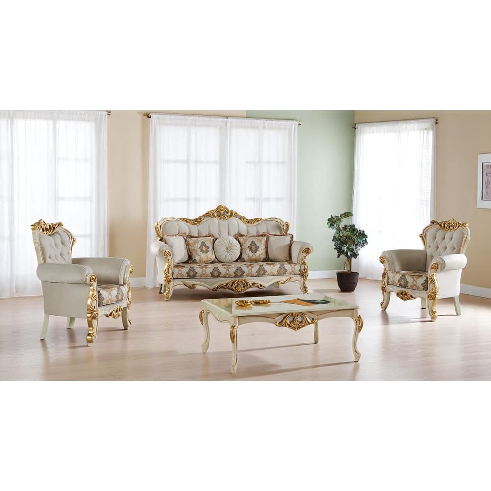 Venetia 3 Pieces Living Room Sets 1 Sofa 2 Chair