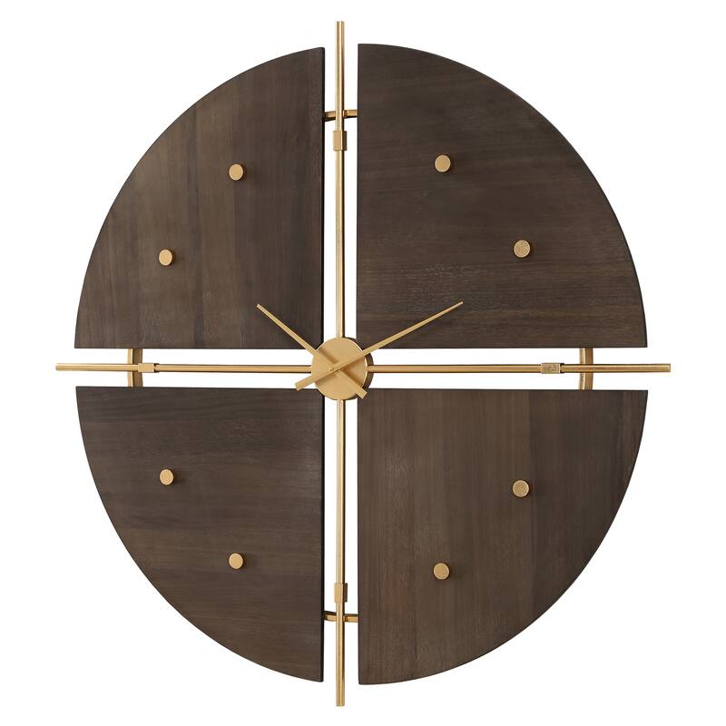 Uttermost Walnut Elegance Wall Clock - 38"H x 38"W x 2.75"D