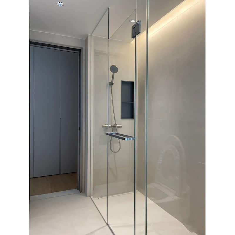 CEL 18" x 18" Square Tubing Back-to-Back Pull Handle / Towel Bar for shower door