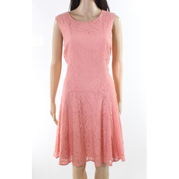 Pink Lace Sheath Dress