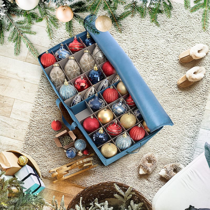 Hearth & Harbor Christmas Ornament Storage Box - 12" x 12" x 24"