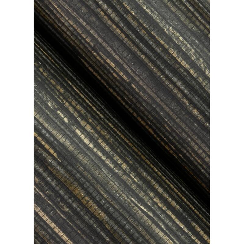 Advantage Alton Black Faux Grasscloth Wallpaper